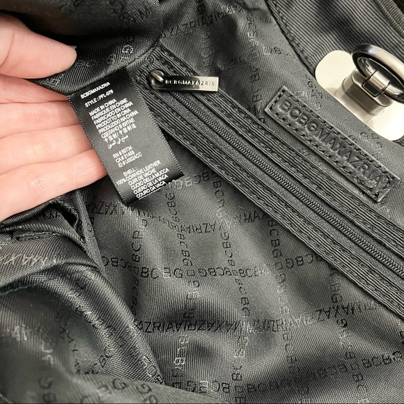 BCBGMaxAzria Large Black Leather Hobo Bag - Picture 7 of 12